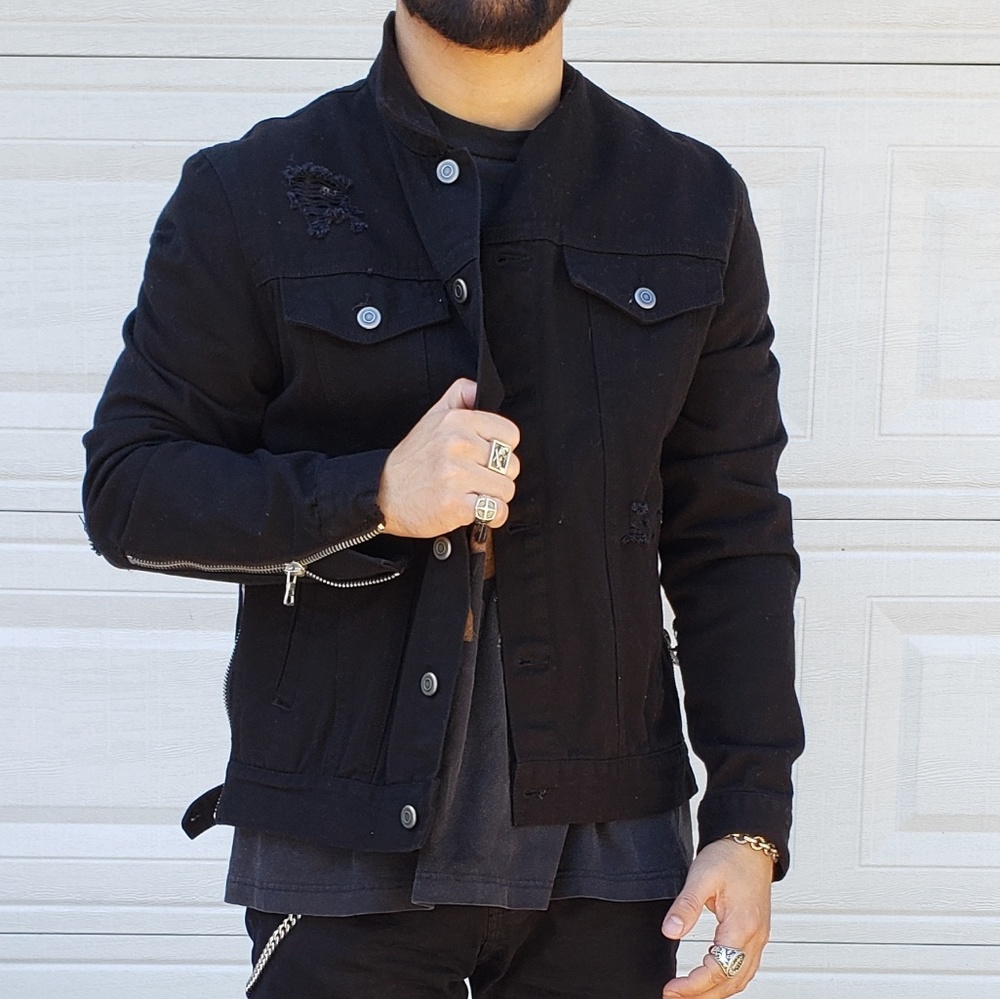 Jean biker jacket